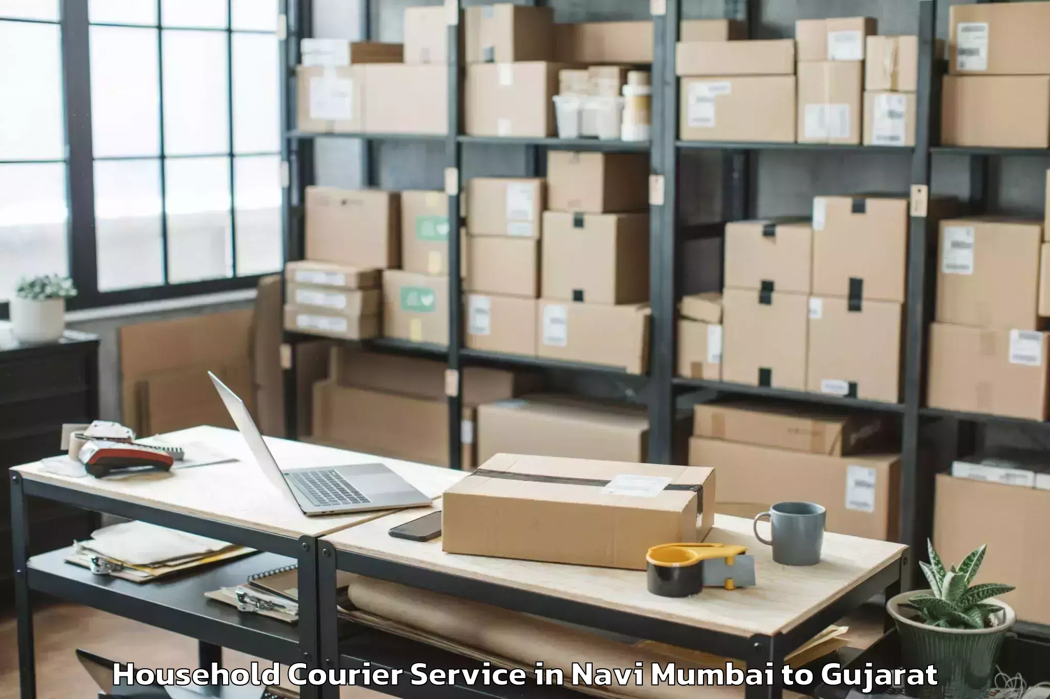 Hassle-Free Navi Mumbai to Rai University Ahmedabad Household Courier